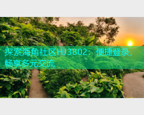 探索海角社区HJ3802：便捷登录，畅享多元交流  第2张
