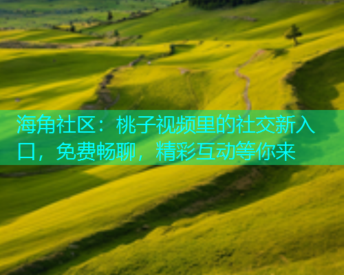 海角社区：桃子视频里的社交新入口，免费畅聊，精彩互动等你来  第1张