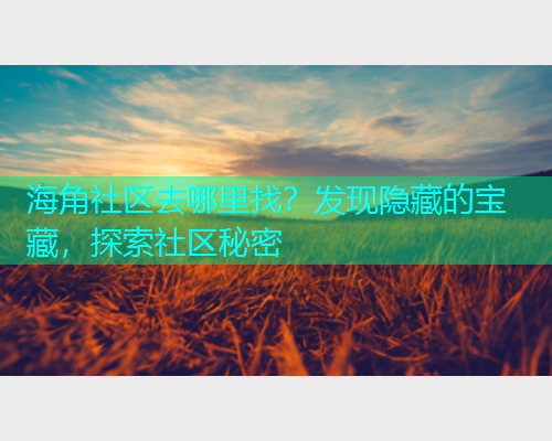 海角社区去哪里找？发现隐藏的宝藏，探索社区秘密  第1张